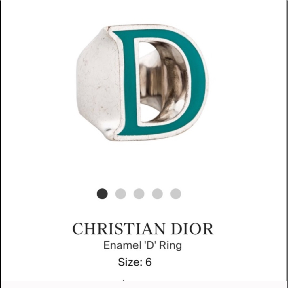 Authentic DIOR Enamel D Ring